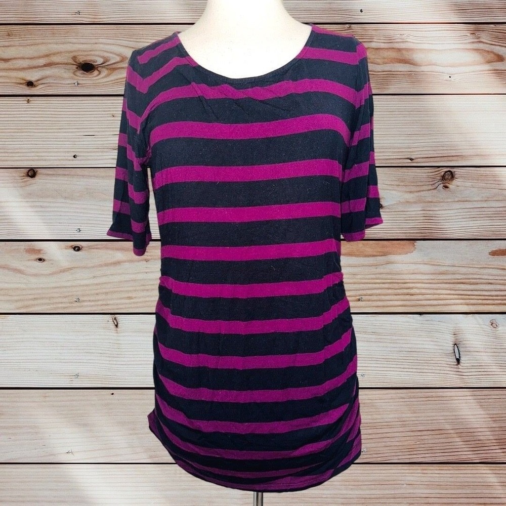 M1 Pea in a Pod motherhood women's shirt‎ top Blouse large striped purple